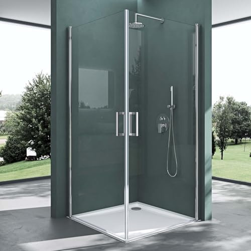Mai & Mai Duschkabine 85x85 Eckeinstieg Hebe-Senk Mechanismus Duschabtrennung ESG-Sicherheitsglas Lotus-Effekt Faltbar Ravenna24