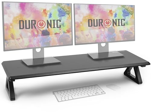 Duronic DM06-2 BK Monitorständer, 82 x 30 cm, Schreibtischaufsatz Erhöhung Bildschirmständer, Dual Monitor Riser Bildschirmerhöhung, 10 kg belastbar