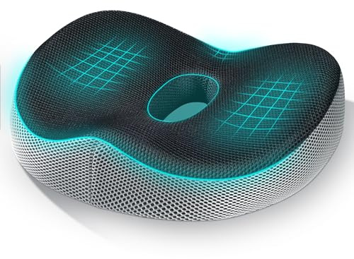 KUOGAS Orthopädisches Sitzkissen für Bürostuhl & Auto, Rollstuhl, Ergonomisches Sitzkissen - Hämorrhoiden Sitzkissen, Steißbeinkissen Entlastung