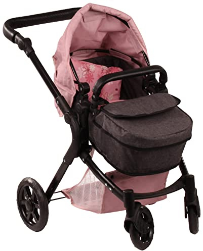 Götz 3403367 Puppenwagen 2 in 1 Soft Mood mit Tragebett für Puppen | 4-tlg, Zubehör für Babypuppen Gr. S/M/L 30-48 cm, Stehpuppen Gr. XS/XM/XL 27-50 cm, Windschutz, für Kinder ab 3 Jahren
