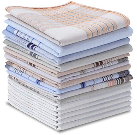 umorismo 20 Stück Taschentücher Stoff Herren, Reine Baumwolle Herrentaschentücher Cotton Handkerchiefs, Traditionelle Männertaschentücher Wiederverwendbar Herrentaschentücher