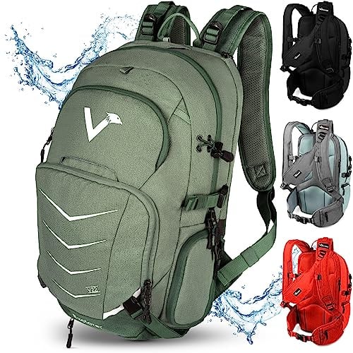 Valkental Rucksack 22L, Wanderrucksack, Wasserfest & Reflektierend | Erweiterbares Volumen, atmungsaktiv ohne Schwitzen, wasserfest & reflektierend, als Wander-, Trekking- & Fahrradrucksack