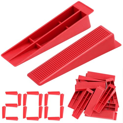 200 Stück Fliesenkeile Kunststoff Fliesen Nivelliersystem Montagekeile für Wand und Bodenfliesen Abstandshalter Fliesenverleghilfe Fugenkeile L86mm *W21mm *H16mm