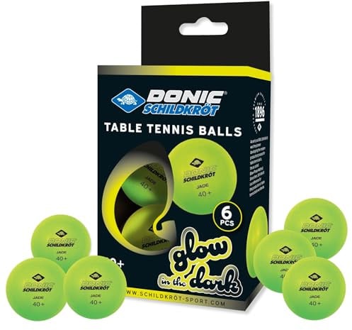 Donic-Schildkröt Tischtennisbälle Glow in the Dark, 6 Bälle für das Spiel bei Dämmerung und Dunkelheit