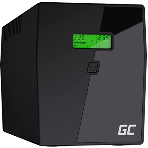 Green Cell USV 2000VA 1200W Line-Interactive 230V, AVR und LCD | Unterbrechungsfreie Stromversorgung mit Modifizierter Sinuswelle, Überspannungsschutz, USB/RJ45 und 4 Schuko-Ausgängen