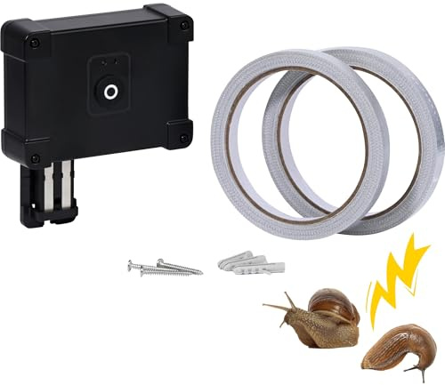 dobar® Slug-Shock-Schneckenschutz zur Schneckenabwehr - Elektrischer Schneckenzaun für Hochbeete und Beetumrandung - Schutz vor Schnecken für den Garten - 10 m, Schwarz