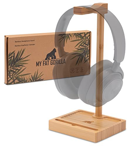 Headset Halterung - Kopfhörer Ständer Holz - Kopfhörer Halterung Holz | MY FAT GORILLA Headset Ständer - Headphone Stand - Ständer für Kopfhörer - Kopfhörer Stand (Natur)