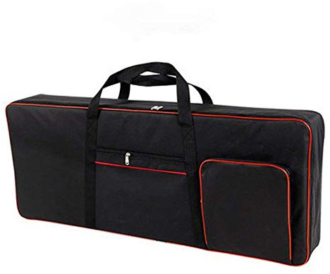 QEES Keyboard-Tasche für 61 Noten, für E-Klaviere, 600D Oxford-Stoff mit 10 mm Startseite, Gigbag (schwarz)
