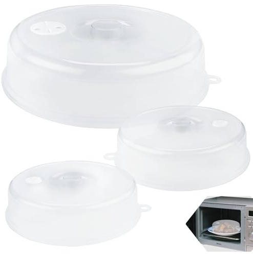3 Stück Mikrowellen Abdeckung Ein 23cm Abdeckung Mikrowelle und Zwei 17cm | Mikrowellen abdeckung Microwave Cover für Microwellenabdeckungen Mikrowellen Lebensmittel Deckel