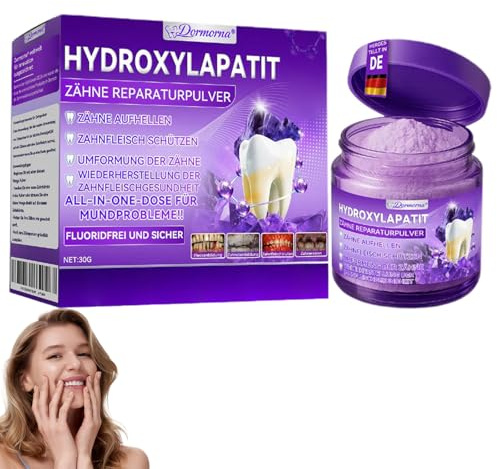 Dormorna Hydroxylapatit Zähne Reparaturpulver, Zahnreparatur Mineralpuder, Zahnrestauration Pulver, Natürliche Zahnstärkung & Zahnfleischpflege, Für frischen Atem & tägliche Reinigung (1)