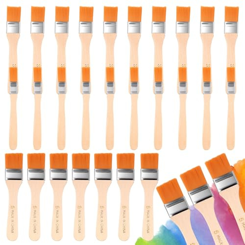 IYEREER 30Stk Flachpinsel Set Holzgriff für Lack Lasur Wandfarbe DIY | Vielseitige Malerpinsel mit Holzgriff geeignet für Lacke, Lasuren, Wandfarben und Acrylmalerei im Heimwerkerbereich