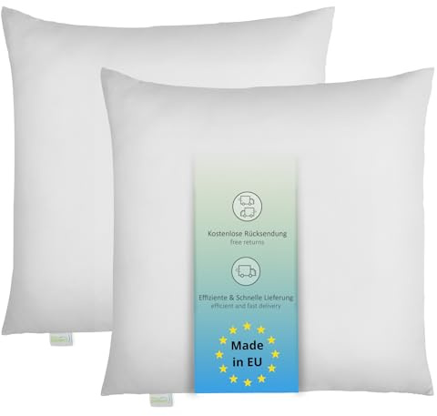 Bodyprotect 2er Set Ecoline Kissen 80x80 cm, Schlafkissen, Bett Kopfkissen 80 x 80 cm, 100% Mikrofaser, Polster, Pillow, Bettkissen Allergiker, waschbar, Made in EU