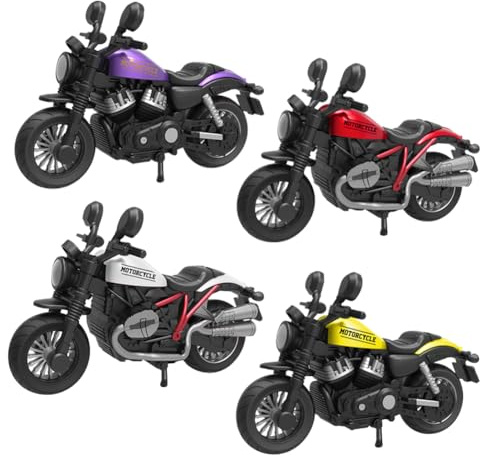 SHDIEHJFMLDH 4 Stücke Legierung Motorrad Spielzeug,Motorrad Modell Spielzeug,Motorrad Modell für Freunde und Kinder,für Lernspiel, Geburtstagsparty-Geschenk