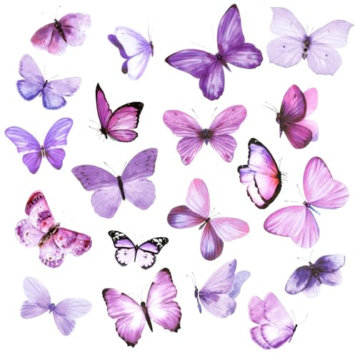 Apausvcm 40 Stück Schmetterling Aufkleber Abziehbilder,Scrapbooking Schmetterlinge Aufkleber,Schmetterlinge Deko,Schmetterling Wandaufkleber,für Tagebücher Laptop Gepäck Wand Handyhülle DIY Deko