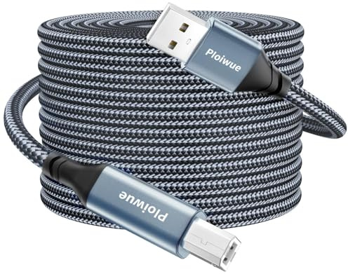 USB 2.0 Druckerkabel 4M USB A auf USB B Drucker Kabel USB 2.0 Typ B Kabel Hochgeschwindigkeits-Scanner kompatibel mit Lexmark Dell HP Canon Epson Xerox Brother DAC und mehr (Grau)