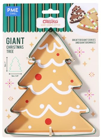 PME Riesiger Weihnachts-Keksausstecher, Weihnachtsbaum (18cm / 7), Grün