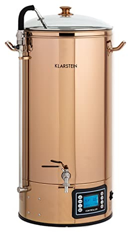 Klarstein Bierbrauset zum Selber Brauen, Edelstahl , 50L Bierbrauanlage, XXL Maischekessel Brewing Kit für Anfänger, 9 Programme, Auto-Modus, 3000W Bier Kessel, Braukessel 50 L