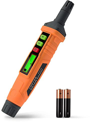 Gasmelder, Gaslecksuchgerät TopTes PT210; Gaslecksuche von Ofen, Herd, RV-Propantank; Gasdetektor für Erdgas, Propangas, Butan, Flüssiggas, Stadtgas; Einschließlich Batterie - Orange