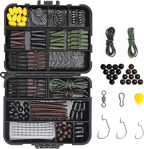 Vicloon Angelhaken Kit, Angelzubehör Set inkl. Jig Haken, Bullet Bass Werfen Sinker Gewichte, Verschiedene Angeln Wirbel Snaps, Sinker Slides, Angelleine Perlen usw mit Angehen Box