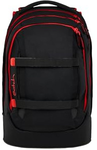 Satch Pack Schulrucksack ab 5. Klasse ergonomisch 30L Stauraum standfest Organisationstalent Fire Phantom - Schwarz