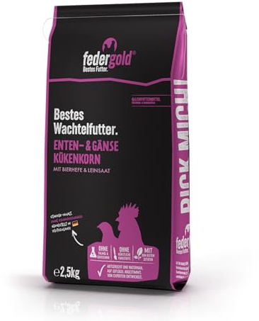 DuckGold Enten- & Gänsekükenkorn 2,5kg – Aufzuchtfutter für Enten & Gänse ab dem 1. Tag | Optimales Kükenfutter mit Vitaminen & Mineralien | Ohne Palmöl & Gentechnik, in Deutschland hergestellt