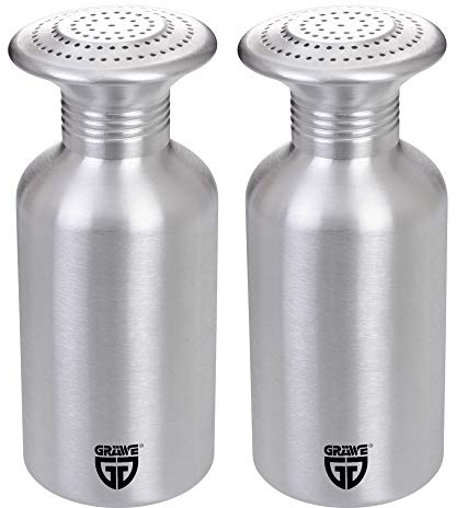GRÄWE 2er Set Pommesstreuer aus Aluminium, Salzstreuer, Gewürzstreuer