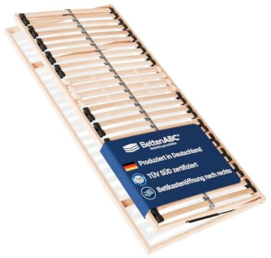 Betten-ABC - 7-Zonen-Lattenrost Madera mit Bettkastenfunktion - 90x200cm - Lieferung per Spedition - Öffnung nach Rechts - Schulter- und Beckenkomfortzone - hergestellt aus Schicht- & Buchenholz