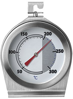 SUNARTIS - Ofenthermometer | Hochwertiges Backofenthermometer mit großem Ziffernblatt. Ofenthermometer aus Edelstahl mit Haken und Standfuß | Thermometer für Backofen bis 300 °C | 7x9,5cm