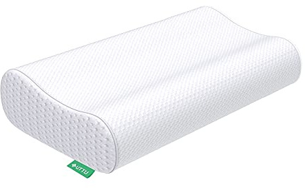 UTTU Memory Foam Kissen, Kopfkissen zur Linderung von Nackenschmerzen, Ergonomisches Nackenkissen Sandwichkissen, verstellbares Memory Schaum Kissen 60x35x13/11cm