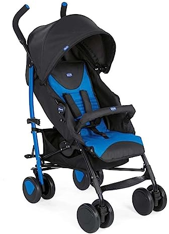 Chicco Echo Leichter Zusammenklappbarer Kinderwagen von 0 Monaten bis 22 kg, Kompakter Kinderbuggy mit Frontbügel, Schlafposition, Regenschirmverschluss, Verstellbarer Sonnenschirm