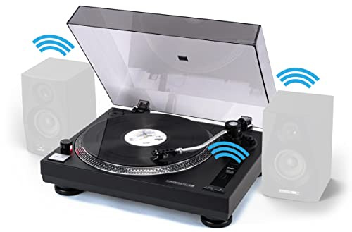 Reloop RT-1 BT Plattenspieler mit Riemenantrieb für DJ- und HiFi-Anwendungen, Bluetooth-Ausgang zur kabellosen Verbindung mit Bluetooth-Lautsprechern, Vormontiertes Ortofon Magnet-Tonabnehmer-System