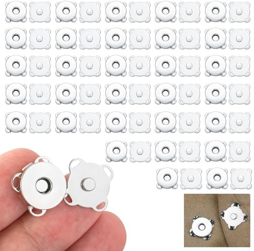 30 Stück Druckknöpfe, Magnetknöpfe zum Annähen, Magnetverschluss für Taschen, Nähen Handarbeiten und Kleidung