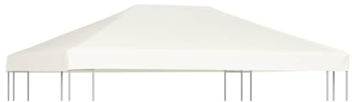 vidaXL Pavillondach, Ersatzdach für Pavillon, Pavillonabdeckung PVC-Beschichtung, Pavillonplane Ersatzplane Dach, 310g/m² 4x3m Cremeweiß