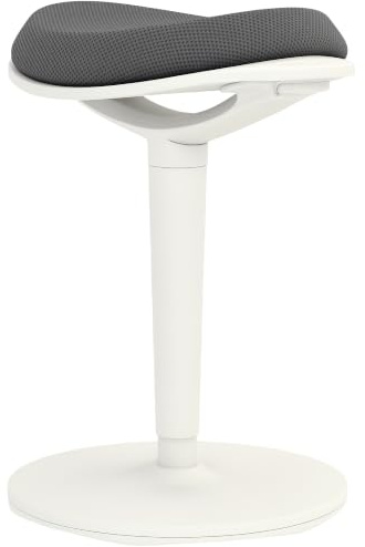 HOMCOM Sitzhocker 56,5-71,5 cm Höhenverstellbar Drehstuhl für Büro Grau | Ergonomischer Bürohocker, Arbeitshocker, für Arbeitszimmer, Mesh
