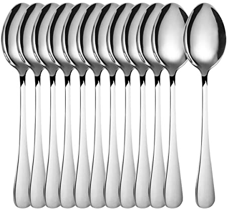 GOODFEER Edelstahl Teelöffel 12 Teilig, Kleine Kaffeelöffel Set 13.9cm | Edelstahl 18/10 Löffel, Rostfrei, Spülmaschinenfest, Ideal für Espresso Cappuccino Kaffee Tee Dessert