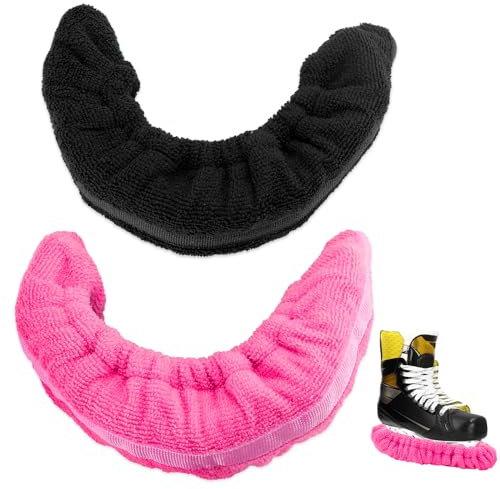 Udbrud Kufenschoner für Schlittschuhe, 2 Paar Schlittschuh-Überzüge weicher Plüsch Eishockey Elastische Kufenstrümpfe für Hockeyschlittschuhe, Eiskunstlauf, Schlittschuhe Männer Frauen,L