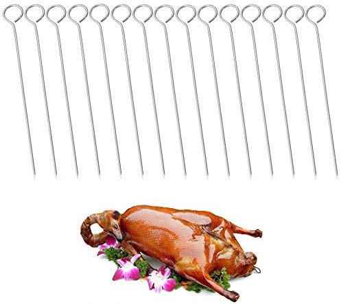 Grizef Truthahn-Spitzer, 15,2 cm, 100 % lebensmittelechter 304 Edelstahl, Rollnadeln, Fleischnadeln, Metallspieße, Cocktailspieße für Truthahn und Geflügel, 15 Stück