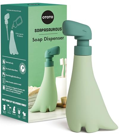 OTOTO soapasaurous Dino seifenspender handseifenspender niedlich Badezimmer Accessoires flüssigseifenspender Dinosaurier süßes küchenzubehör Geschenke für Kinder