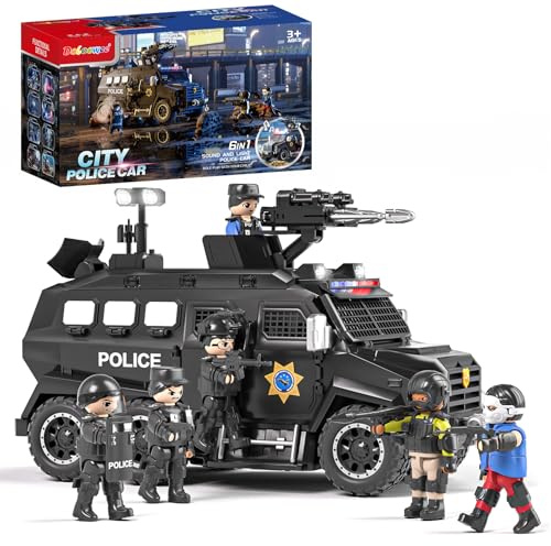 Doloowee Polizeiauto, Auto Spielzeug mit Licht & Sound & Mist | Spielzeug für Jungen ab 5 Jahren
