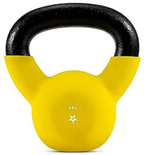 Yes4All XSQQ Neopren beschichtete Kettlebell, Krafttraining Kettlebells - 4KG Gelb