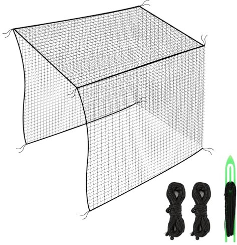 amazgolf 3 x 3 x 3 m Baseball-Schlagkäfignetz, Baseballnetze zum Schlagen mit Installationswerkzeug und Seil, Baseball-Schlagkäfige für Hinterhof, robustes Schlagnetz für Baseball, Softball