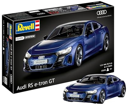 Revell Modellbausatz Audi RS e-tron GT - Detailgetreue Karosserie - Bewegliche Vorderachse - Easy-Click-System für einfachen Zusammenbau; Mit Abziehbildern für individuelle Gestaltung