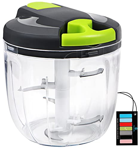 Sinnsally Zwiebelschneider Manuell,900ml Zwiebel Zerkleinerer Große mit seilzug,Gemüseschneider Manuell,Vegetable Onion Chopper Multizerkleinerer,Multischneider,Blitzhacker Universalhacker