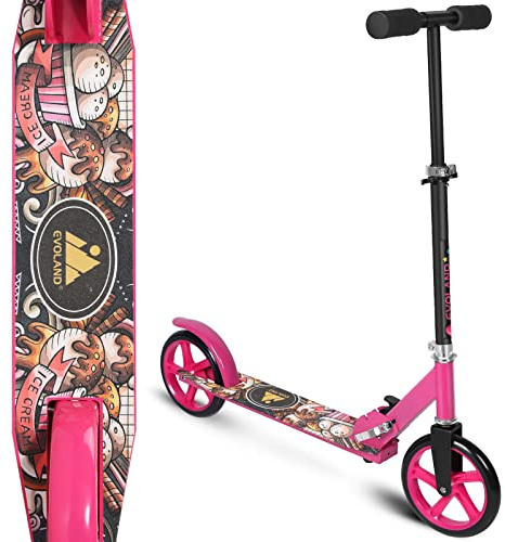 Roller Kinder Scooter, Wheel Scooter, Faltbarer Kinderroller für Kinder ab 5 Jahren, höhenverstellbar, Graffiti-Muster bis zu 100 kg