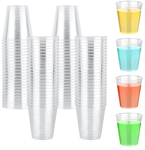 CoKeeSun 100 Stück Schnapsgläser, 5cl/50ml Shotgläser Transparent | Wiederverwendbare Plastikbecher, Trinkbecher, Schnapsbecher, für Partys Weihnachten Bankett Geburtstage Hochzeiten