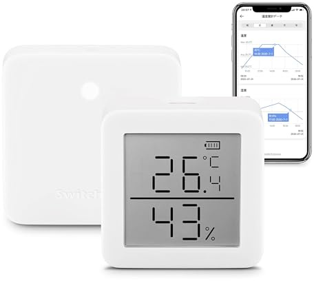 SwitchBot Thermometer Hygrometer Innen und Hub mini, Digital Hygrometer Bluetooth Thermo-Hygrometer mit APP, Taupunkt/VPD/Absolute Feuchtigkeitssensor, Monitor für Innentemperatur und Luftfeuchtigkeit