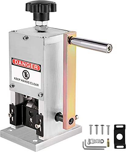 Happybuy Abisoliermaschine 1,5-25 mm Kabel, Mehrfach-Abisolierzange Aluminiumlegierung, manuelle Abisoliermaschine, Hand Kabelschälmaschine mit Abisoliergeschwindigkeit für Kabelbaumverarbeitung