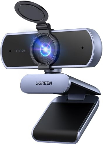 UGREEN FineCam Lite 2K Webcam 2K USB A Webcam mit Mikrofo Kamera für PC, Fixfokus, 95° Sichtfeld, Automatische Lichtkorrektur, Stereo-Sound, Plug & Play, PC Camera für Windows/MacOS/Zoom/Skype