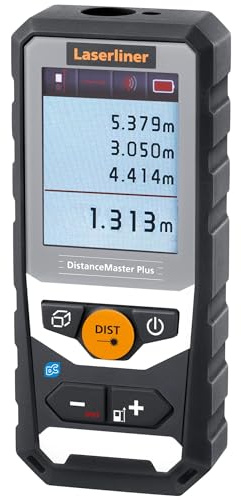 Laserliner Laser Entfernungsmesser, DistanceMaster Plus 80, Digitales Messgerät mit 80 m Messbereich, Längen-, Flächen- und Volumenmessung