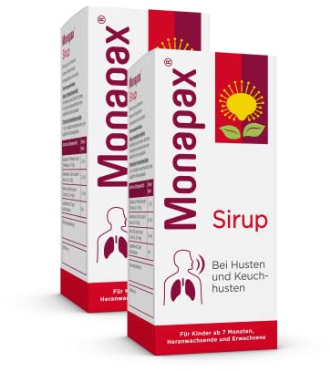 Monapax® Sirup | gegen Reizhusten | pflanzlich, ab 7 Monaten | 2x 250 ml | Stillt den Hustenreiz und mindert nachweislich die Anzahl und Intensität der Hustenanfälle, ohne Süß- & Konservierungsstoffe
